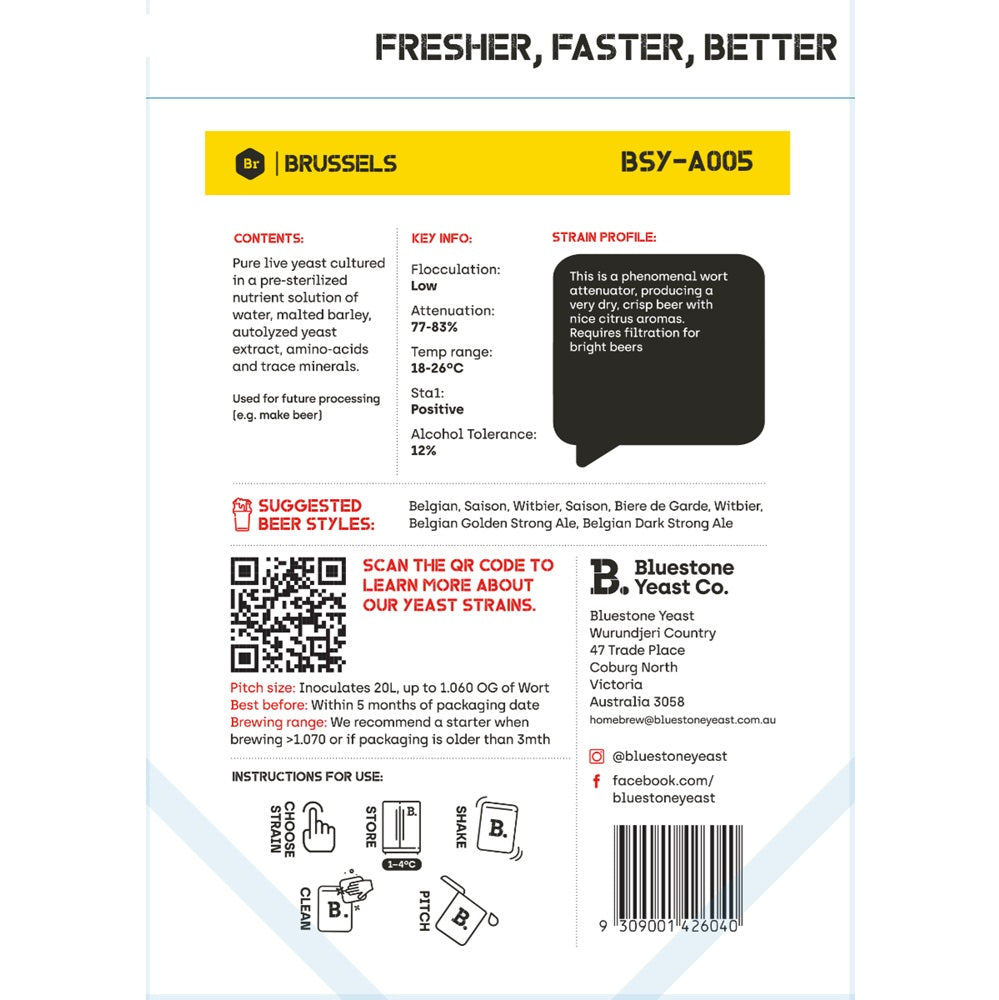 BRUSSELS BLUESTONE LIQUID YEAST