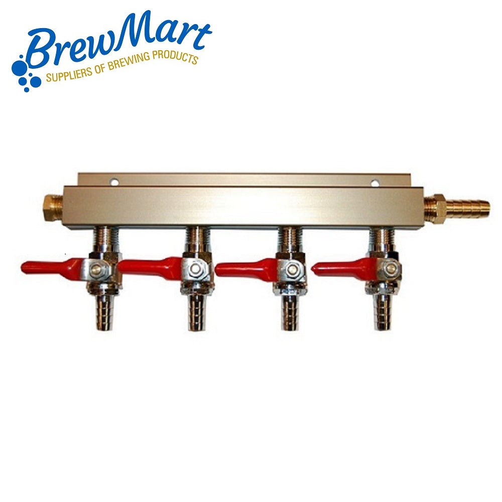 GAS MANIFOLD - 4 WAY 1/4
