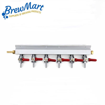 GAS MANIFOLD - 6 WAY 1/4