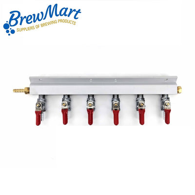 GAS MANIFOLD - 6 WAY 1/4