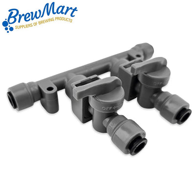 GAS MANIFOLD - 2 WAY DUOTIGHT 8mm