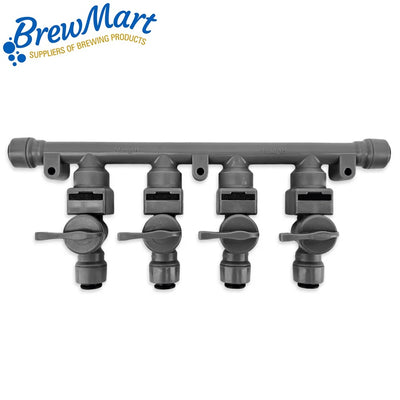 GAS MANIFOLD - 4 WAY DUOTIGHT 8mm