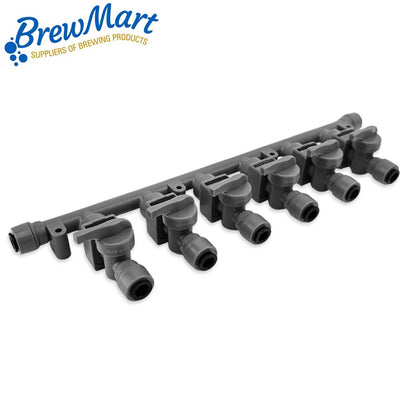 GAS MANIFOLD - 6 WAY DUOTIGHT 8mm