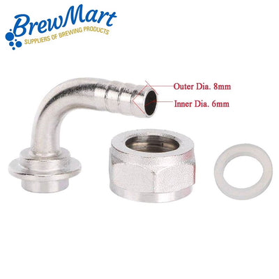HEX NUT AND ELBOW 8mm