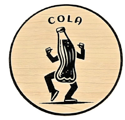 TAP HANDLE WOOD GRAIN INSERT - COLA