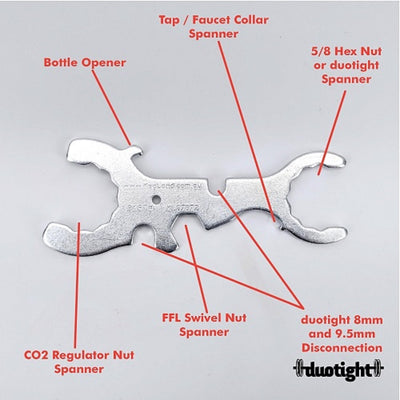 TAP WRENCH & HEX NUT SPANNER - 7 in 1