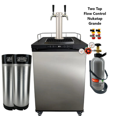 KEGERATOR X - 2 TAP GRANDE WITH FLOW CONTROL NUKATAPS