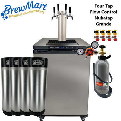 KEGERATOR X - 4 TAP GRANDE WITH FLOW CONTROL NUKATAPS
