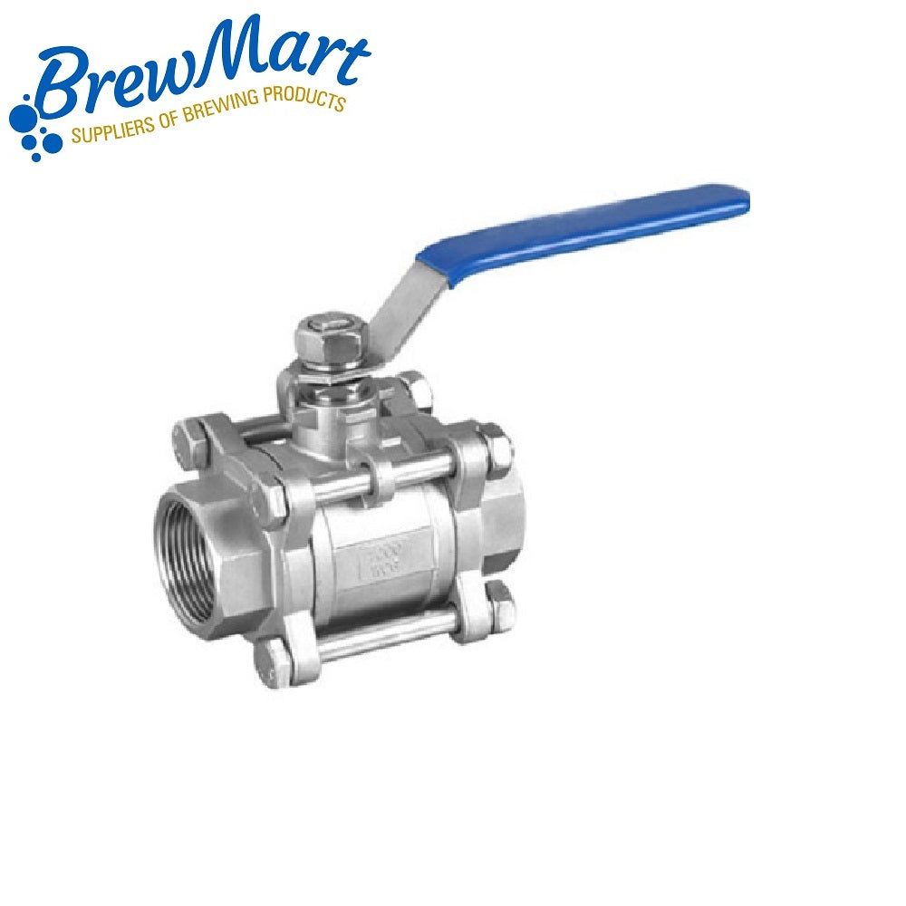 BALL VALVE 1/2 BSP SS 3 PIECE
