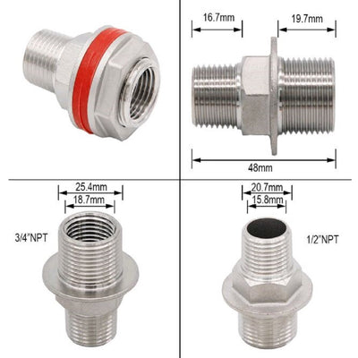 BULKHEAD 3/4 - 1/2F x 1/2M
