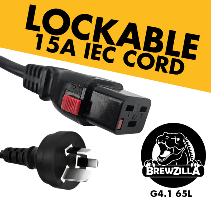 POWER CORD - LOCKABLE FOR BREWZILLA Gen 4 65L - 15amp