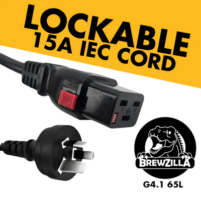 POWER CORD - LOCKABLE FOR BREWZILLA Gen 4 65L - 15amp