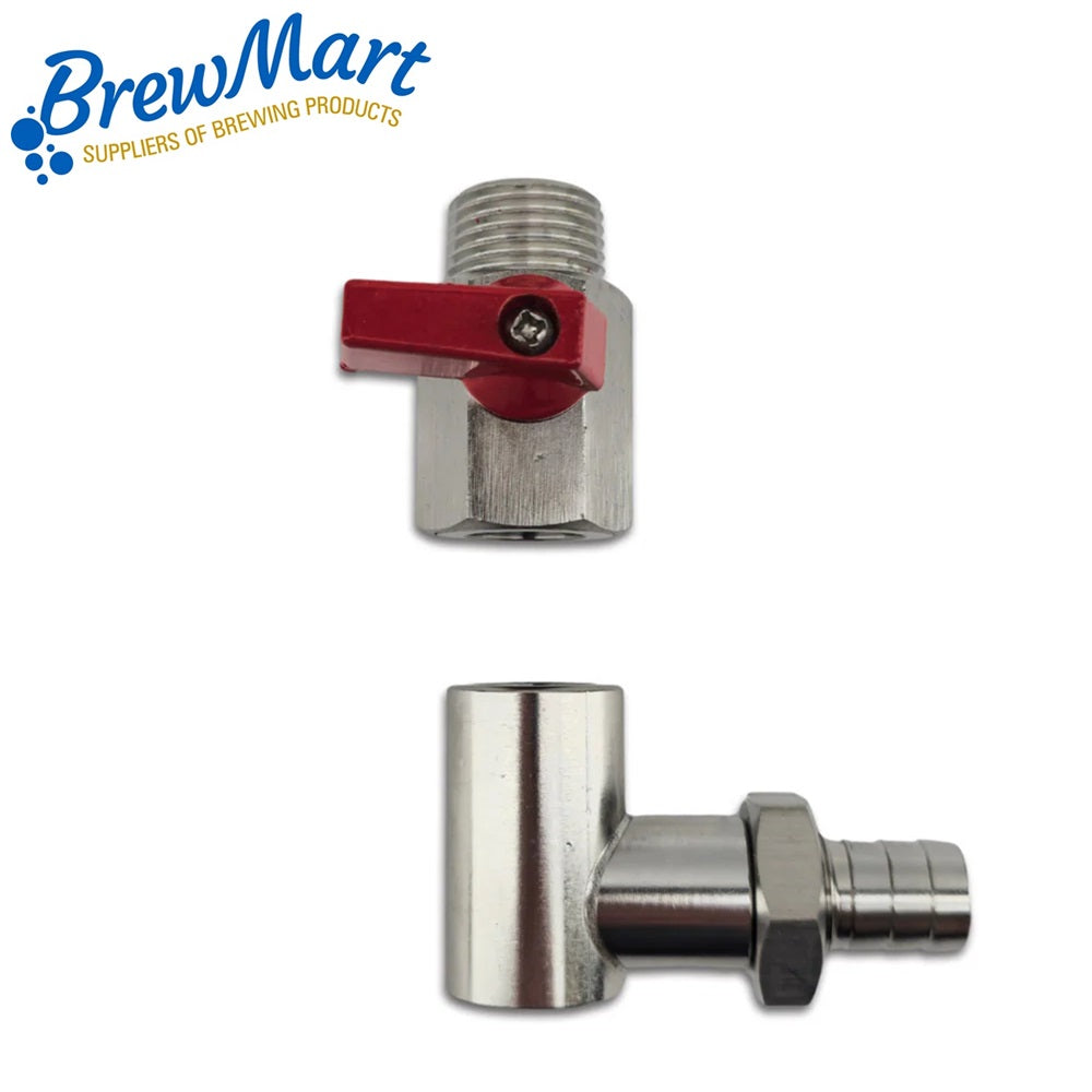 BREWZILLA SIGHT GLASS STAINLESS CONNECTION KIT (Ball valve & Elbow)