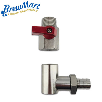 BREWZILLA SIGHT GLASS STAINLESS CONNECTION KIT (Ball valve & Elbow)