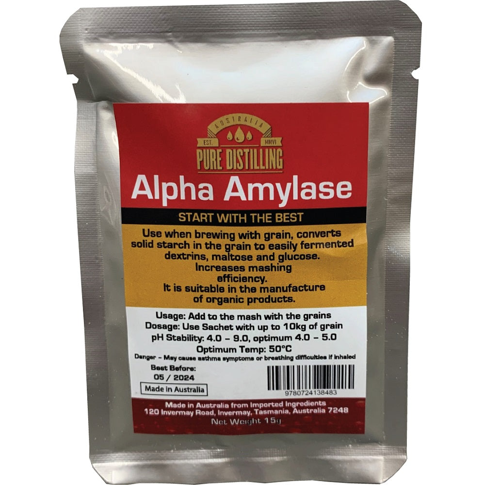 PURE DISTILLING ALPHA AMYLASE ENZYME 15gm