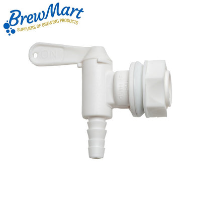 TAP - WHITE WITH NUT 3/8 BARB