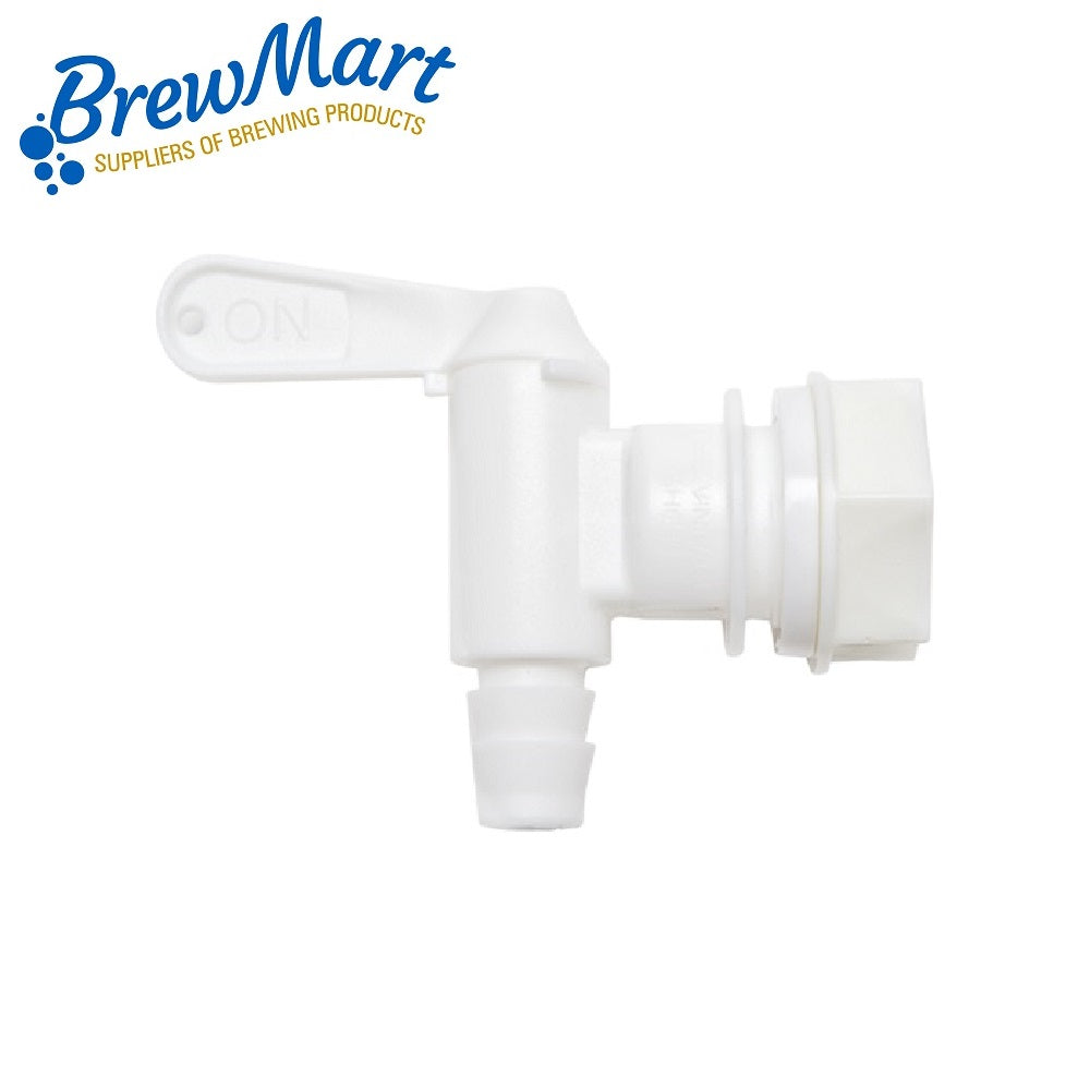 TAP - WHITE WITH NUT 1/2 BARB