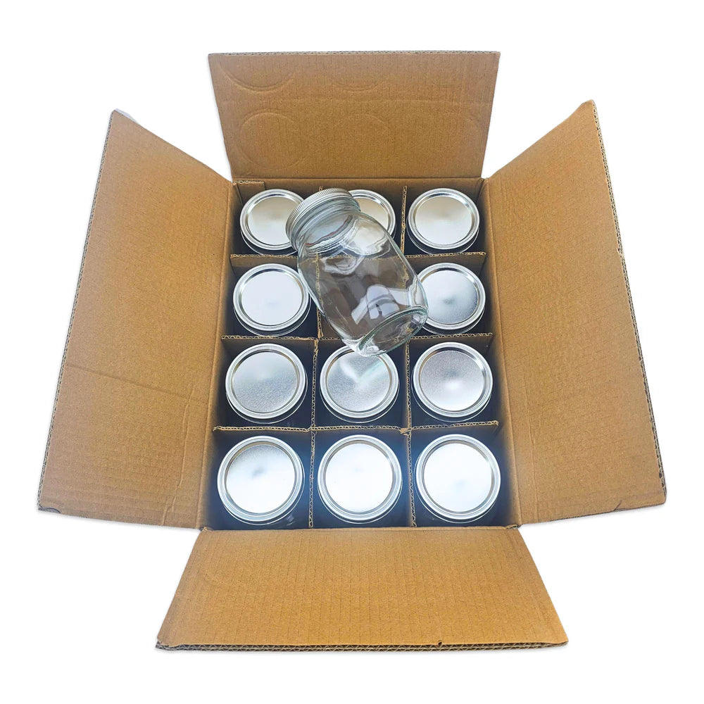 MASON JARS & LIDS 1000ml - 12 PACK