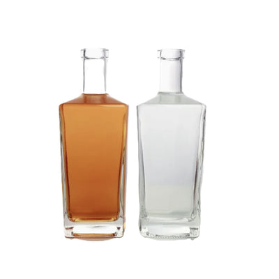BOTTLE - SPIRIT 500ml SQUARE WITH GLASS STOPPER