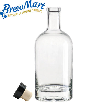 BOTTLE - SPIRIT 750ml SHORT WITH CORK STOPPER
