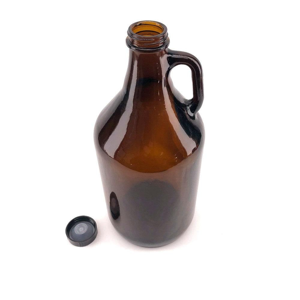 GROWLER - 1.9 LITRE GLASS WITH BLACK CAP