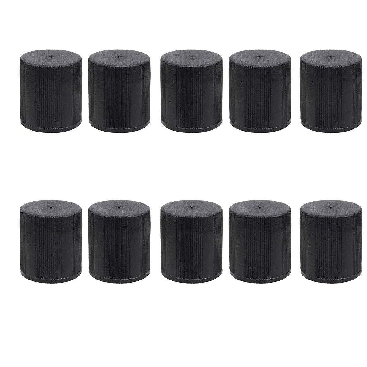 STILL SPIRITS THREADED BLACK PLASTIC CAPS x 10