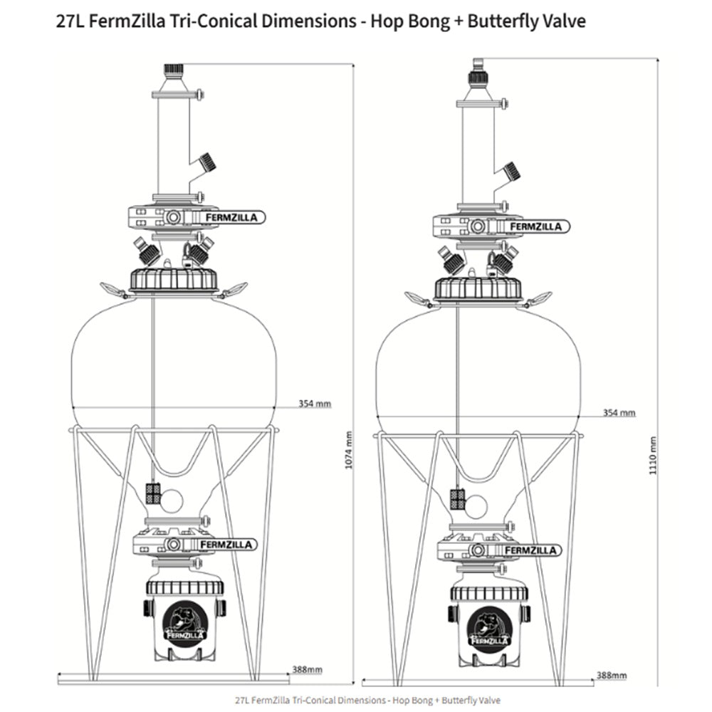 27L FERMZILLA TRI-CONICAL - COMPLETE EASY GRIP KIT