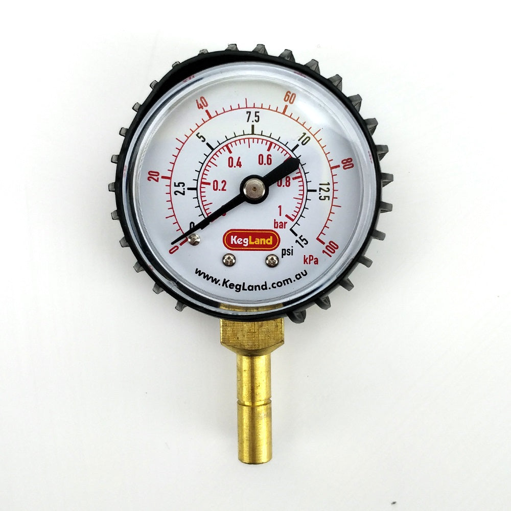 PUSH IN PRESSURE GAUGE 0-15psi