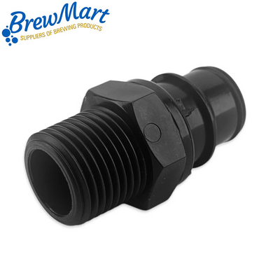JOINTECH MALE CONNECTOR WITH AUTO SHUT OFF x 1/2 INCH BSPT MALE