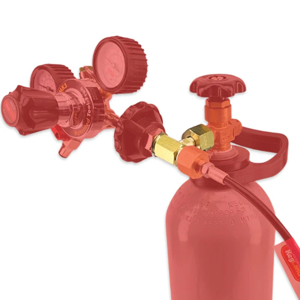 CO2 GAS BOTTLE - 3 WAY ADAPTOR - TYPE 30