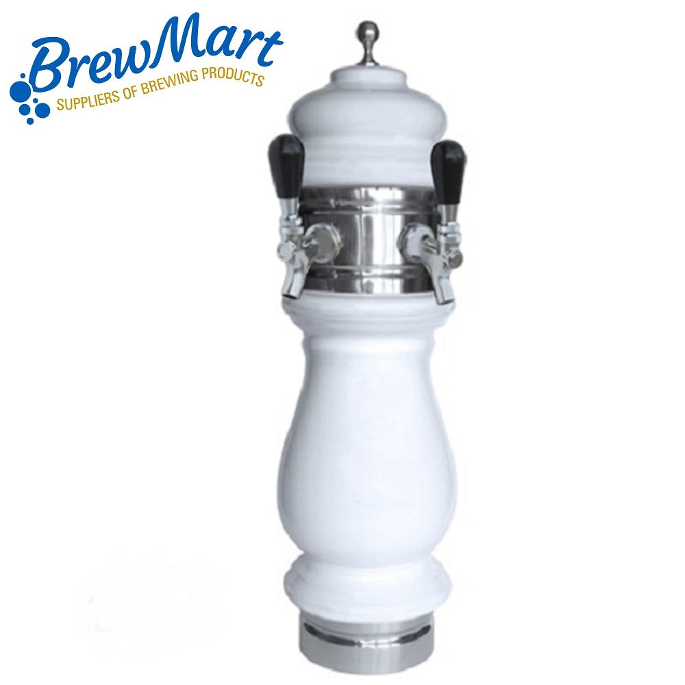 TOWER - WHITE CERAMIC TWIN TAP