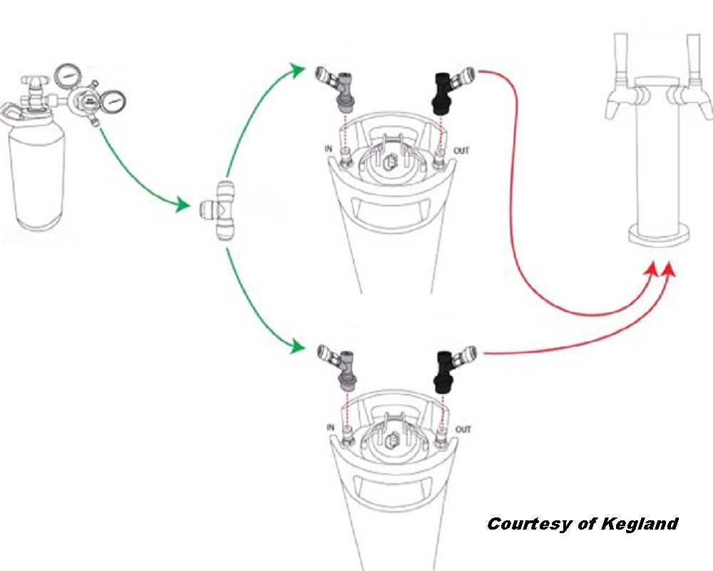 KEGERATOR X - 2 TAP GRANDE WITH BLACK PUNISHER NUKATAPS