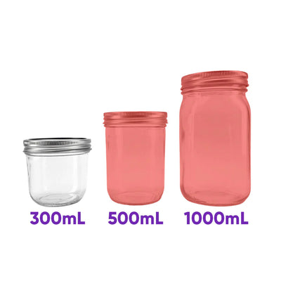 MASON JARS & LIDS 300ml - 12 PACK