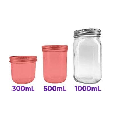 MASON JARS & LIDS 1000ml - 12 PACK