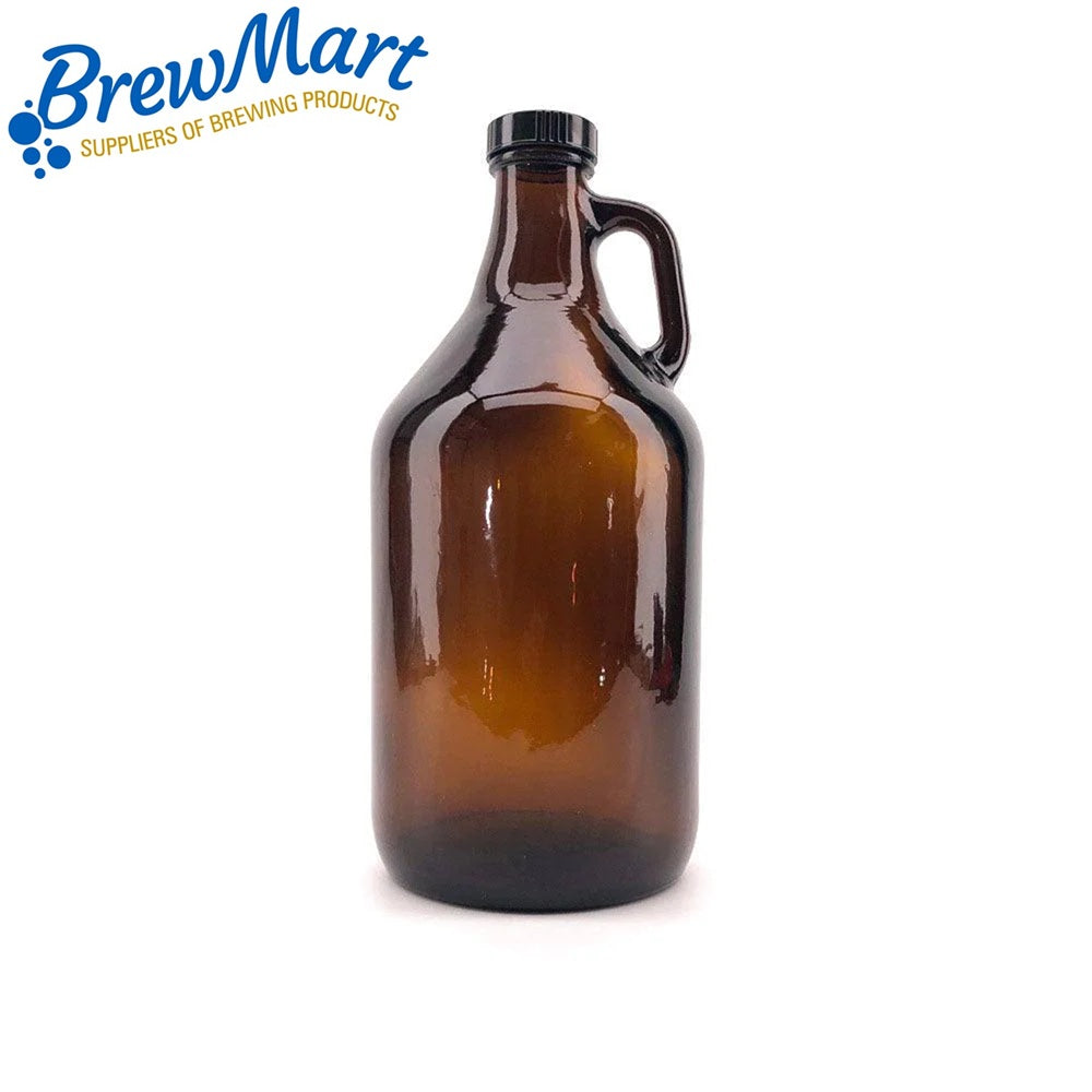GROWLER - 1.9 LITRE GLASS WITH BLACK CAP