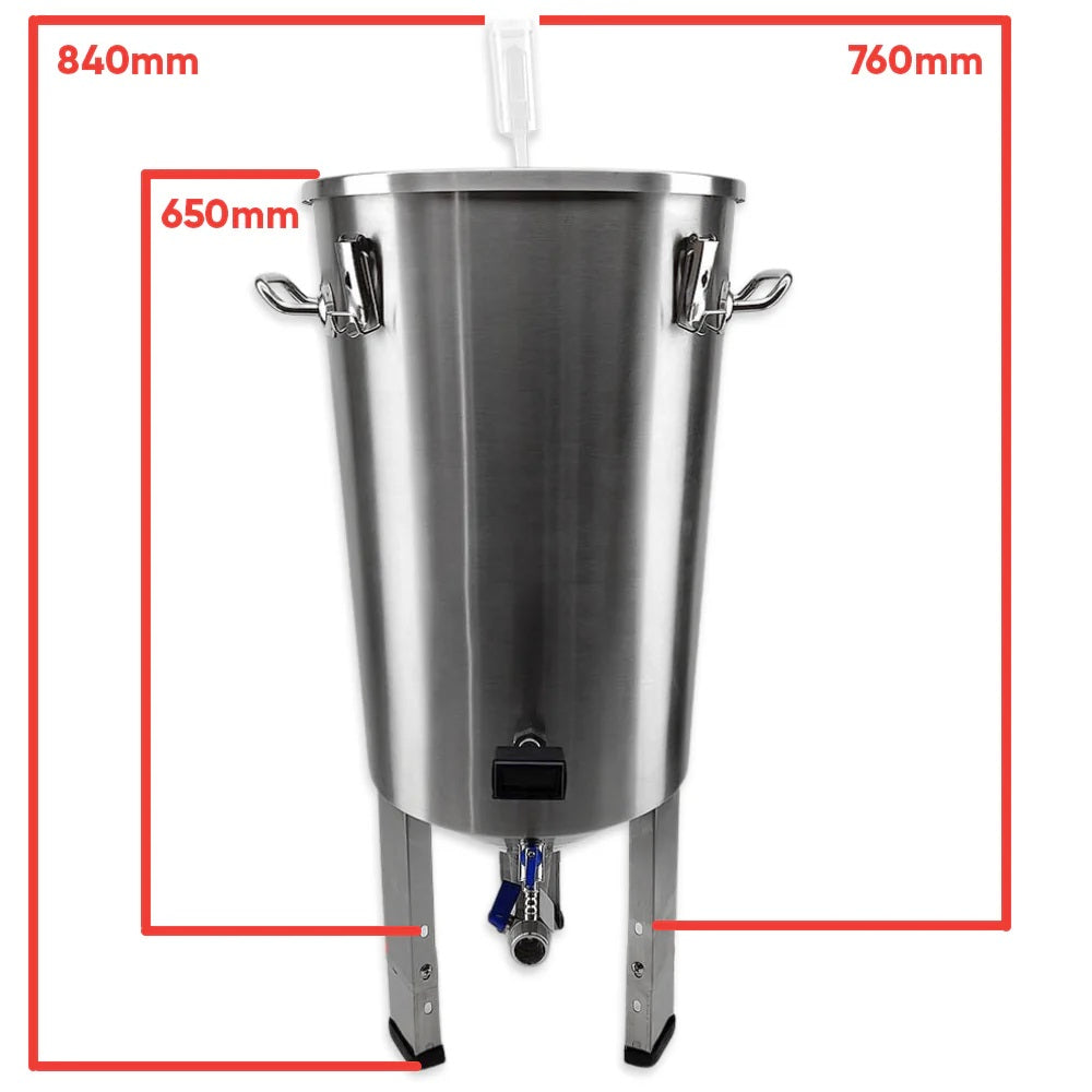 STAINLESS STEEL CONICAL FERMENTER - 32 LITRE