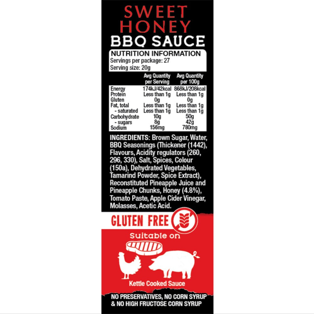 HOT SAUCE -  SWEET HONEY BBQ 280gm