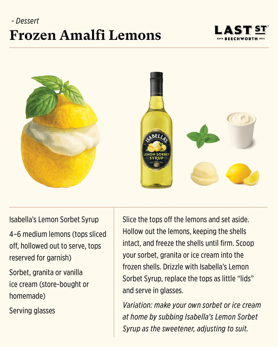 ISABELLAS LEMON SORBET SYRUP