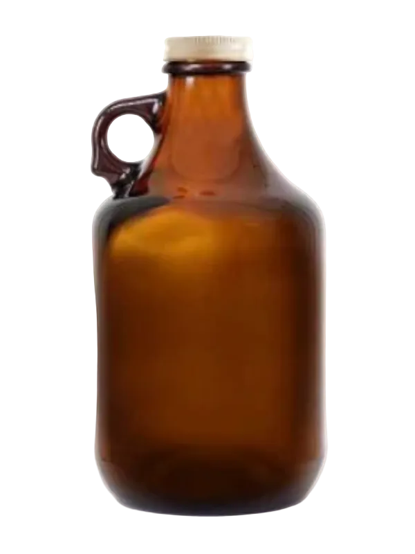 GROWLER - AMBER GLASS 2 LITRE with SCREW CAP
