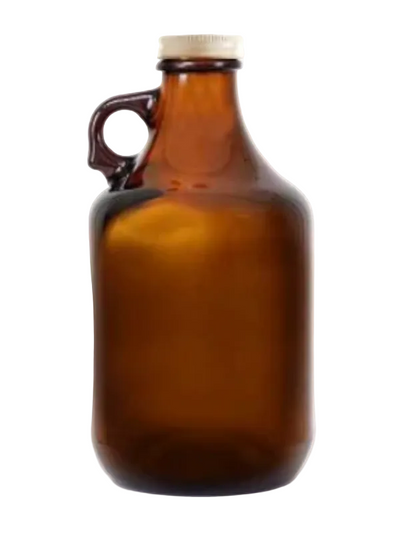 GROWLER - AMBER GLASS 2 LITRE with SCREW CAP