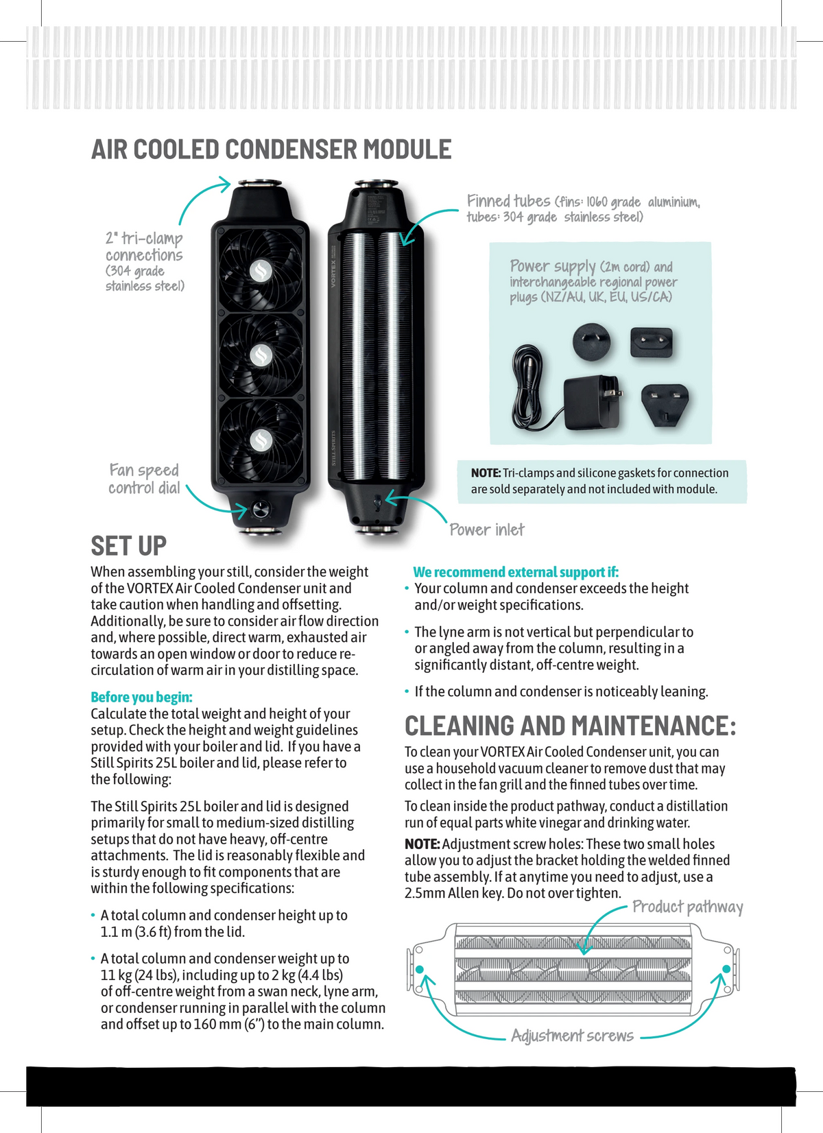 STILL SPIRITS VORTEX AIR COOOLED REFLUX EQUIPMENT KIT